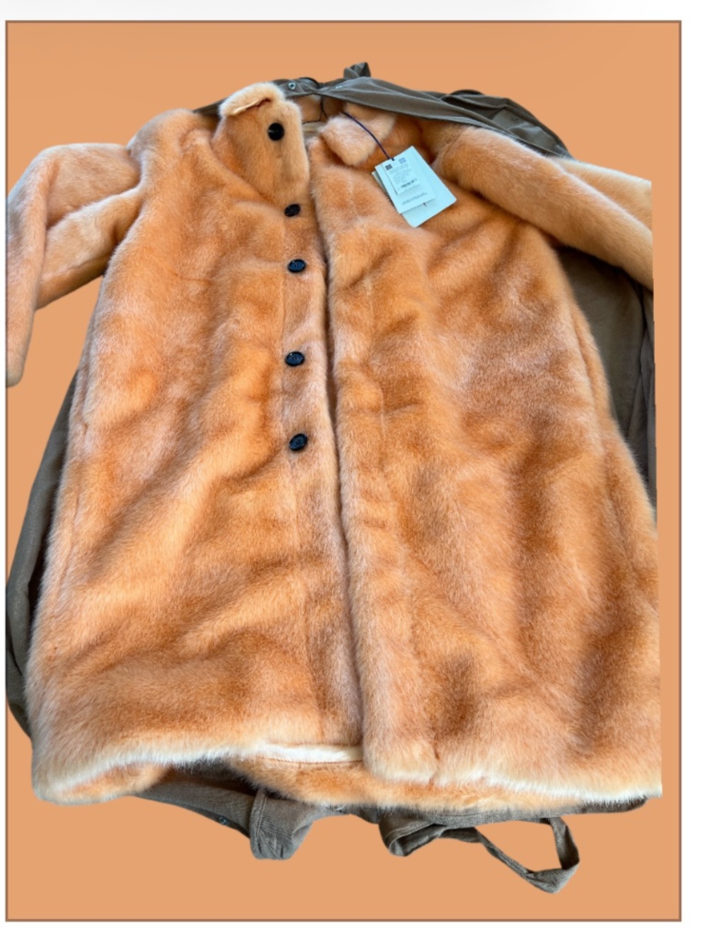 Burberry Peach Fur  Coat
